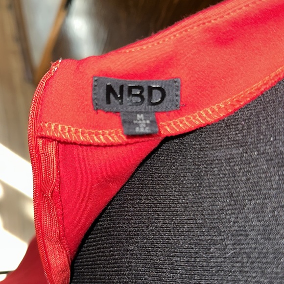 NBD Red Plunge Mini Dress - Picture 4 of 4